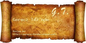 Gerecz Tünde névjegykártya