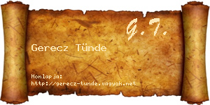 Gerecz Tünde névjegykártya