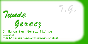 tunde gerecz business card